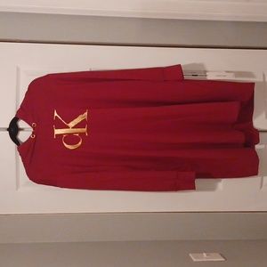 BURGUNDY AND GOLD HOODIE DRESS PLUS SIZE 3X, NWT CALVIN KLEIN